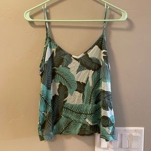 OLD NAVY green leaf tropical tank top